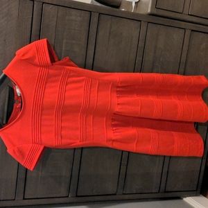 Anthropology Savoy Red Fit & Flare Dress Size 8